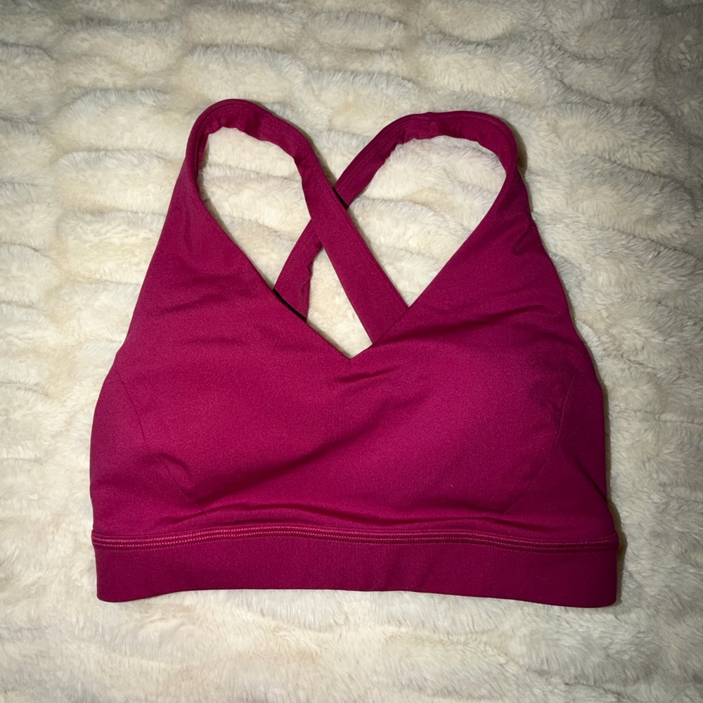 Women's Pink Cross-Back Sports Bra